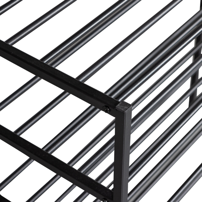 WOOOD Ferro Schoenenrek - Metaal - Zwart - 160x85x35