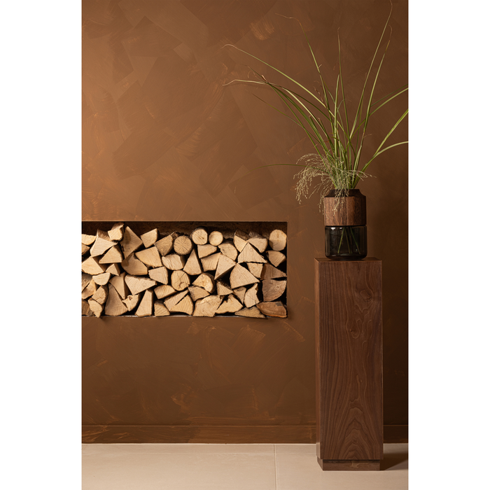 WOOOD Enid Plantenstandaard - Hout - Walnoot - 80x24x24