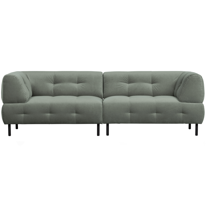 WOOOD Lloyd 4-Zits Bank - Velvet - Groen - 75x245x90