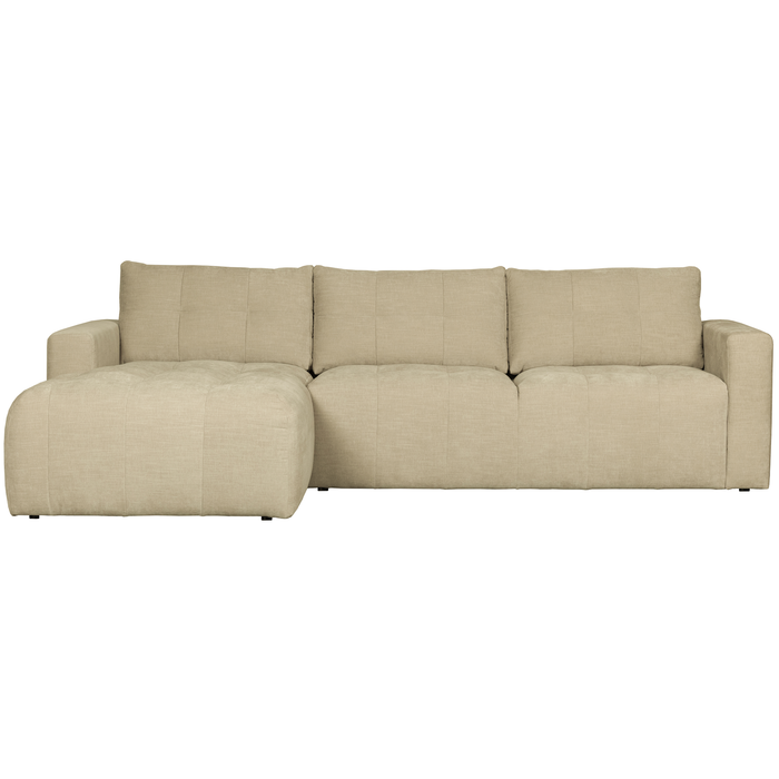 vtwonen Bar Chaise Longue Links - Stof - Zand - 87x280x170