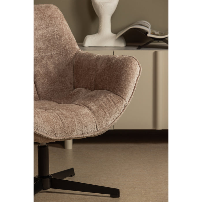 WOOOD Wibo Draaifauteuil - Chenille - Taupe - 94x71x83