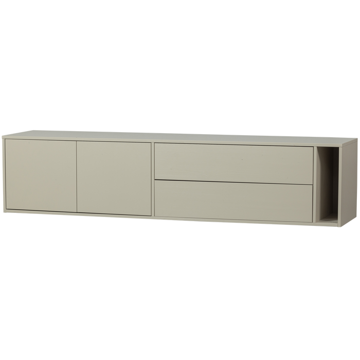 vtwonen Settle Down TV-meubel - Grenenhout - Dust - 45x200x44