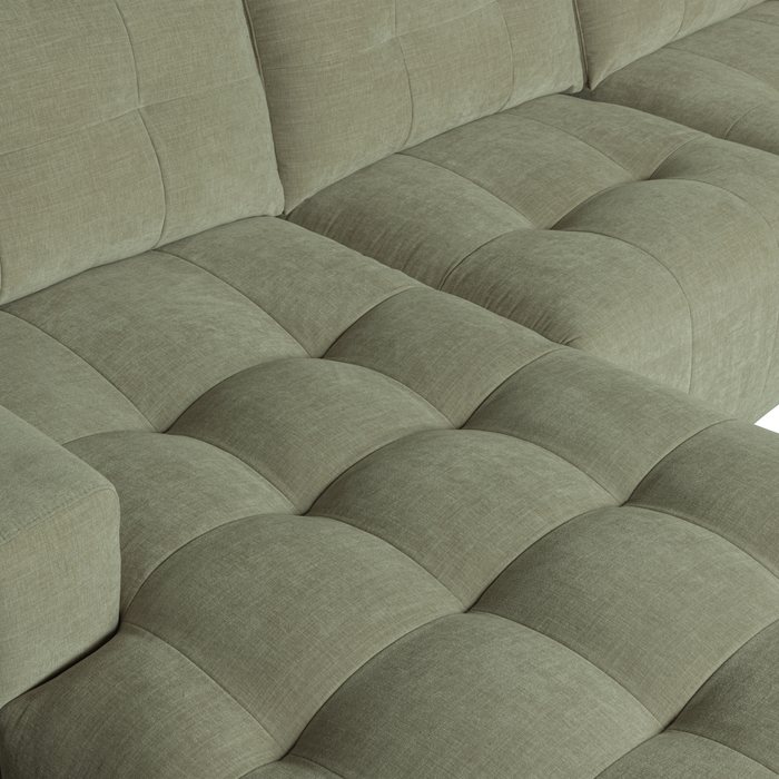 vtwonen Bar Chaise Longue Links - Stof - Groen - 87x280x170