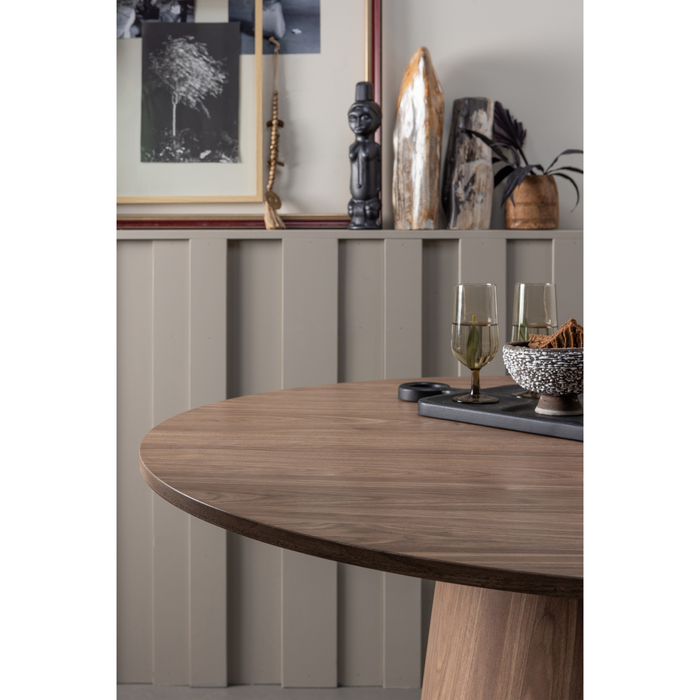WOOOD Maan Eettafel - MDF - Walnoot - 75x120x120