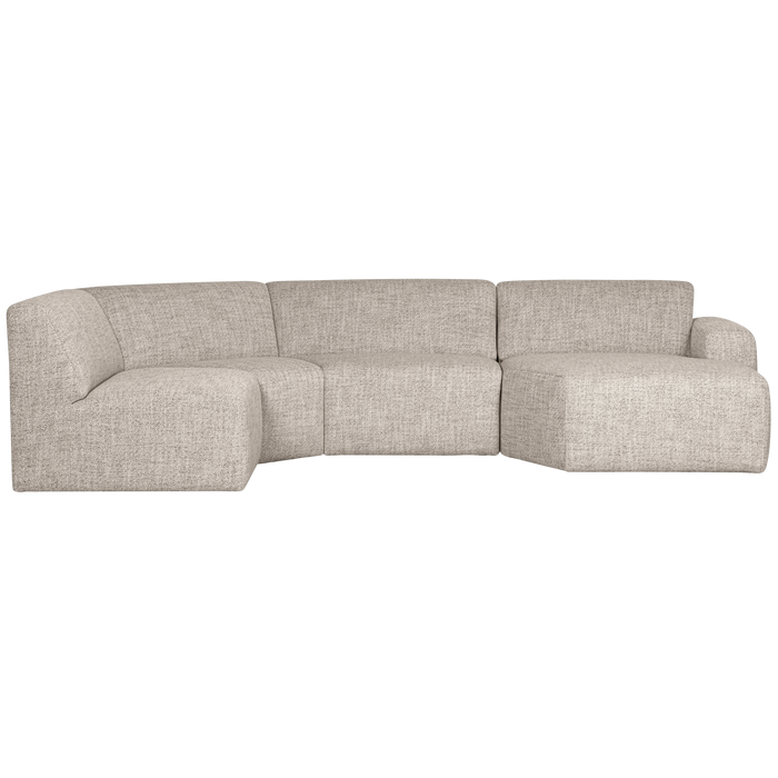 WOOOD Avelon U-Bank - Polyester - Naturel Melange - 78x315x205