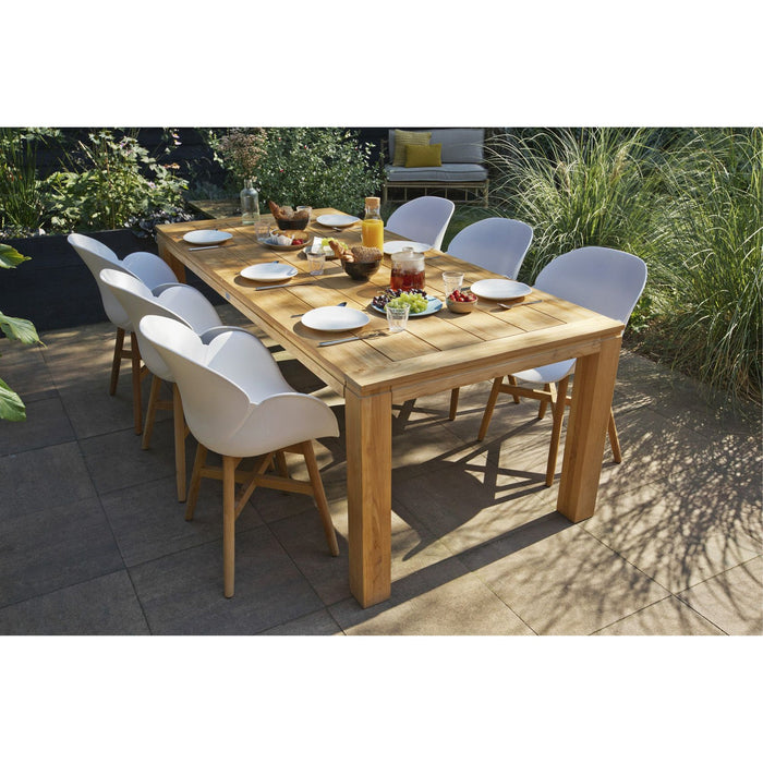 WOOOD Tulip Tuin Fauteuils - Teak|Propyleen - Wit - Set van 2