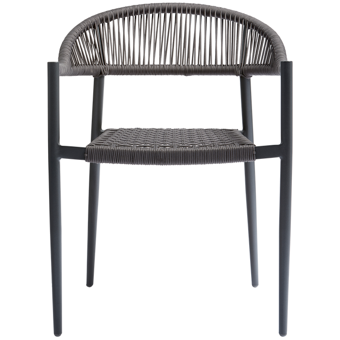 WOOOD Set van 2 - Yellow eetstoel touw|aluminium donkergrijs