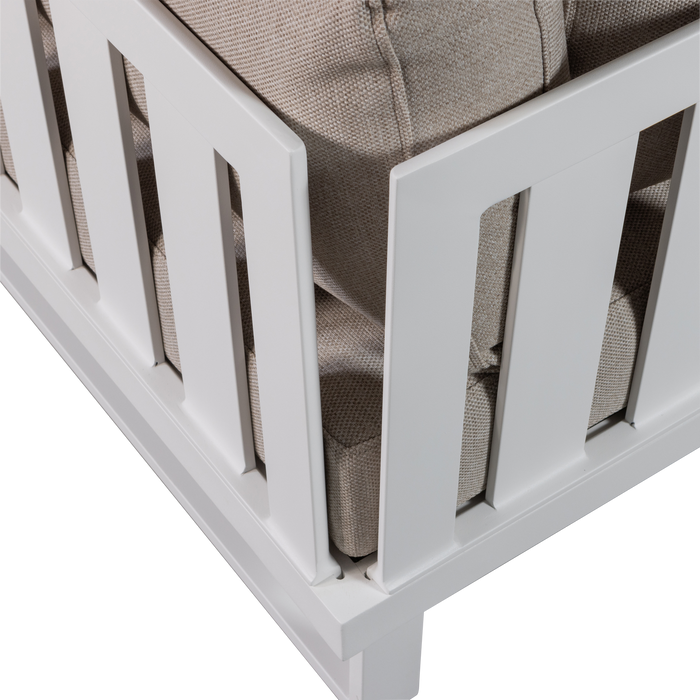 WOOOD Flint Tuinhoekbank - Aluminium - All Wheather - Wit|Naturel