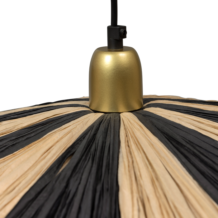 WOOOD Loic Hanglamp - Streep - Zwart|Naturel - 10x95x95