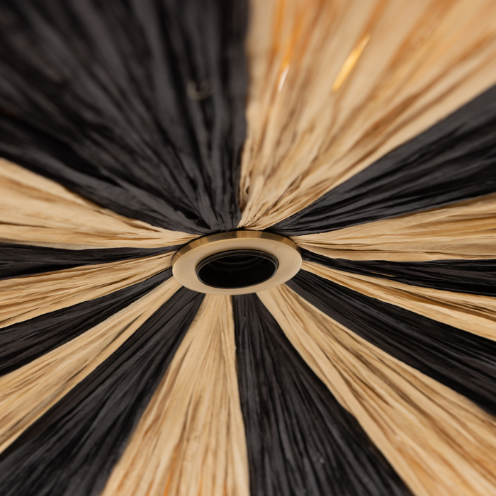 WOOOD Loic Hanglamp - Streep - Zwart|Naturel - 10x95x95