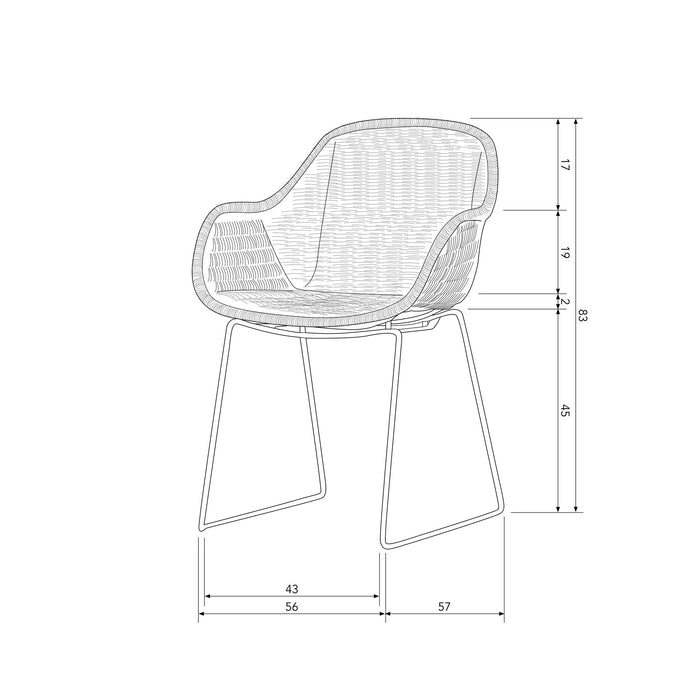 WOOOD Willow Loungestoelen Buiten - Polyester - Naturel - Set van 2