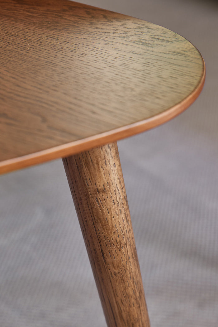 Giga Living - Salontafel Eikenhout Driehoek - Set van 2 - Donkerbruin