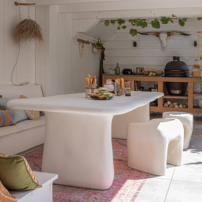 WOOOD Loggia Eettafel - Polymeer - Naturel - 75x240x100