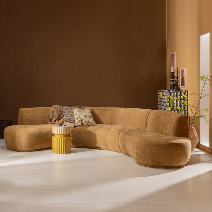 WOOOD Batavier Bank - Polyester - Mosterd - 75x336x180