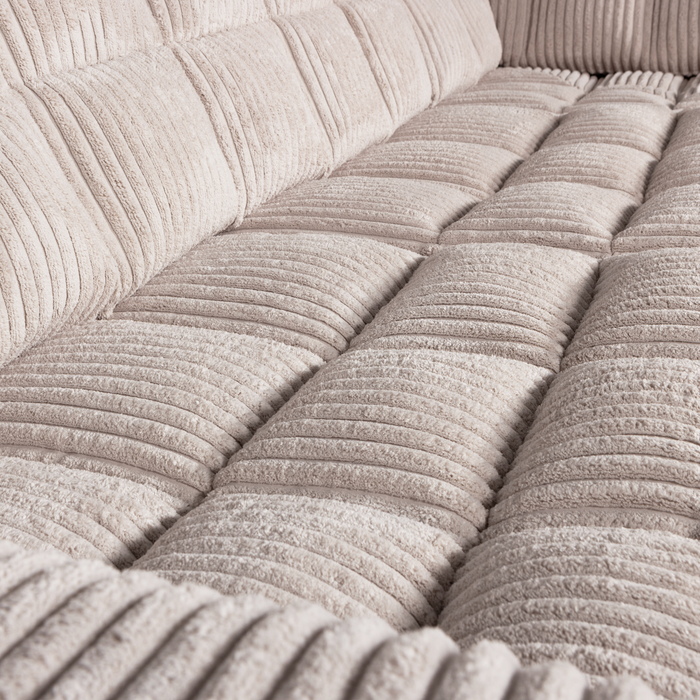 WOOOD Second Date Hoekbank Rechts - Grove Ribstof - Naturel