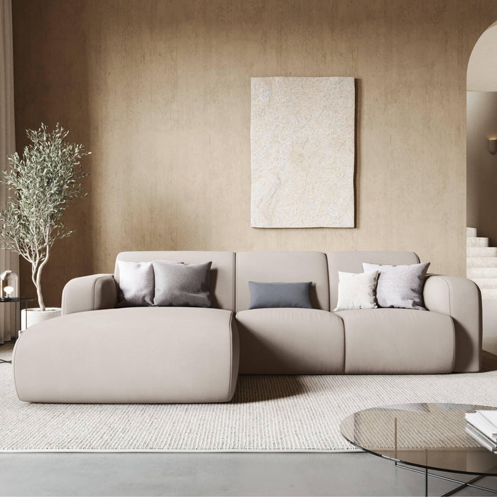 Windsor & Co Lola Hoekbank met Chaise Longue Links - Chenille - Beige