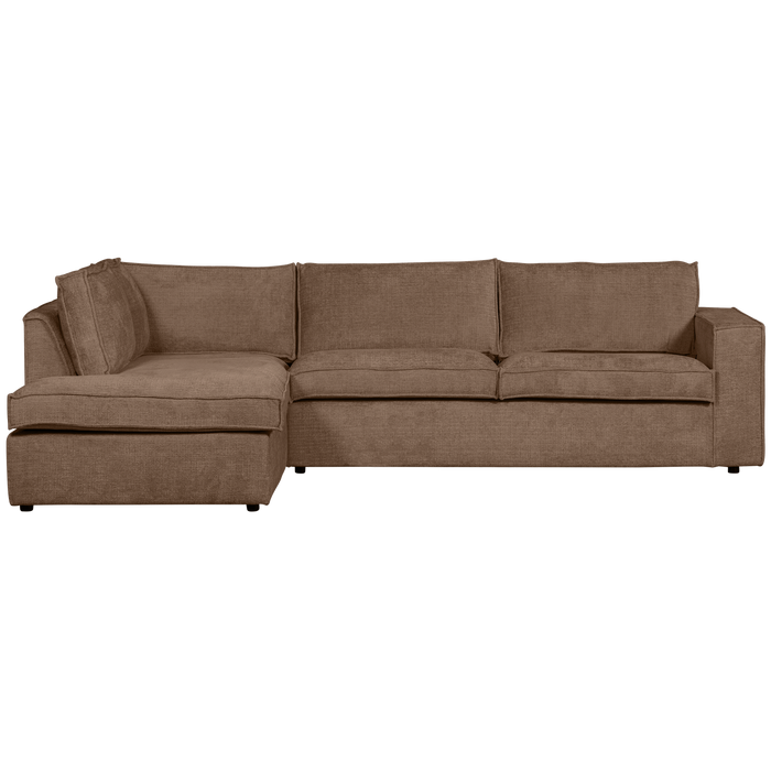 WOOOD Hoekbank Links Hajo - Chenille - Mud - 84x283x197