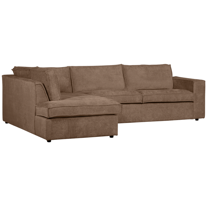 WOOOD Hoekbank Links Hajo - Chenille - Mud - 84x283x197