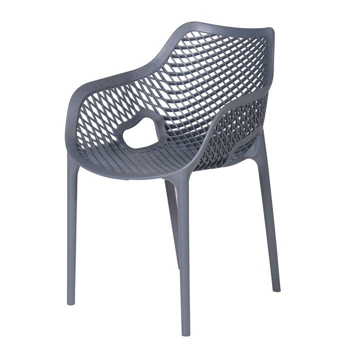 Garden Impressions Air XL kunststof tuinstoel d. grijs - 4 stuks