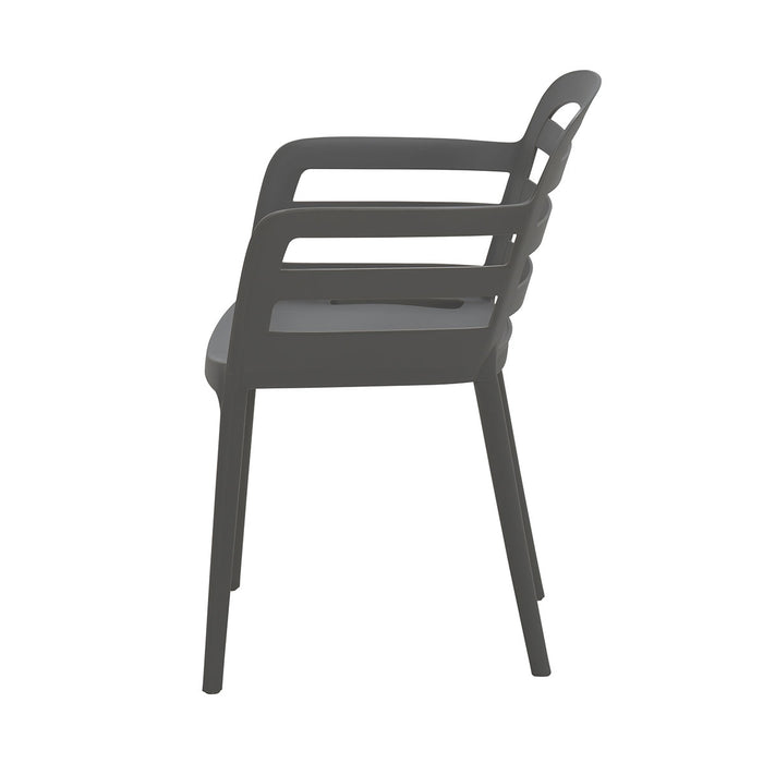 Garden Impressions Mira tuinstoel donker grijs - 2 stuks