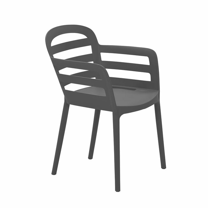 Garden Impressions Mira tuinstoel donker grijs - 2 stuks