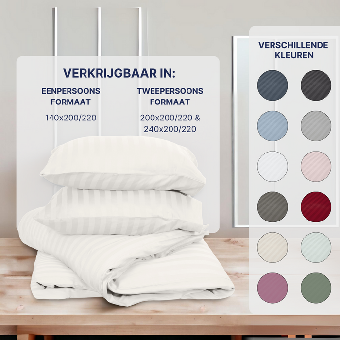 Ten Cate Katoensatijnen Dekbedovertrek - 240x200|220 - Naturel