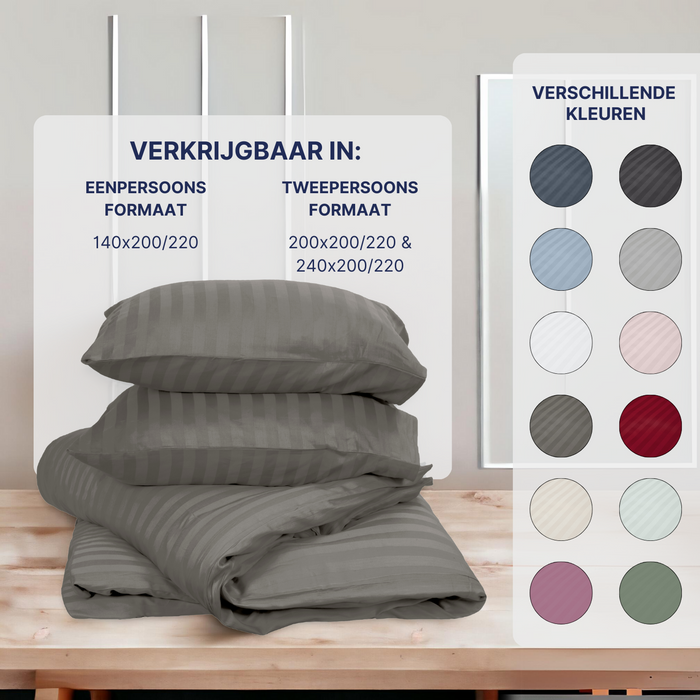 Ten Cate Katoensatijnen Dekbedovertrek - 240x200|220 - Taupe