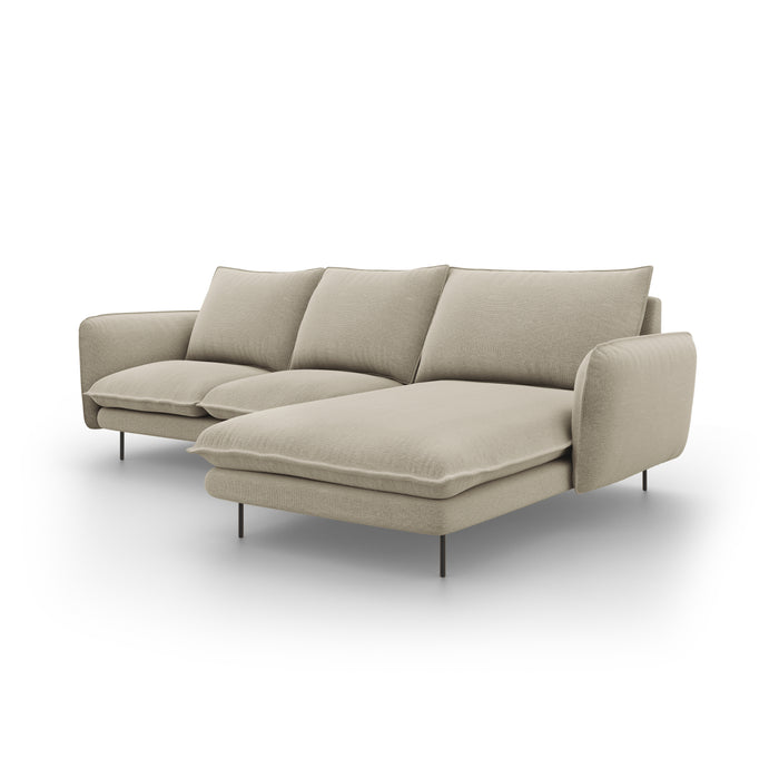 Cosmopolitan Design Vienna Hoekbank met Chaise Longue Rechts - Linnen - Beige