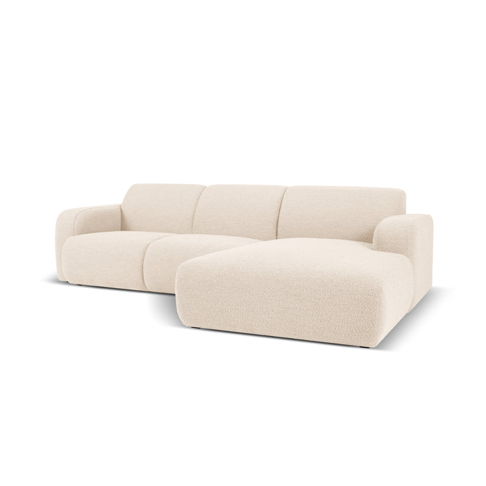 Windsor & Co Lola Hoekbank met Chaise Longue Rechts - Bouclé - Lichtbeige