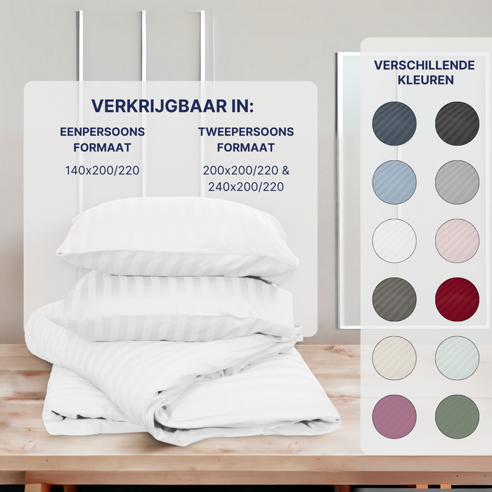 Ten Cate Katoensatijnen Dekbedovertrek - 140x200|220 - Wit