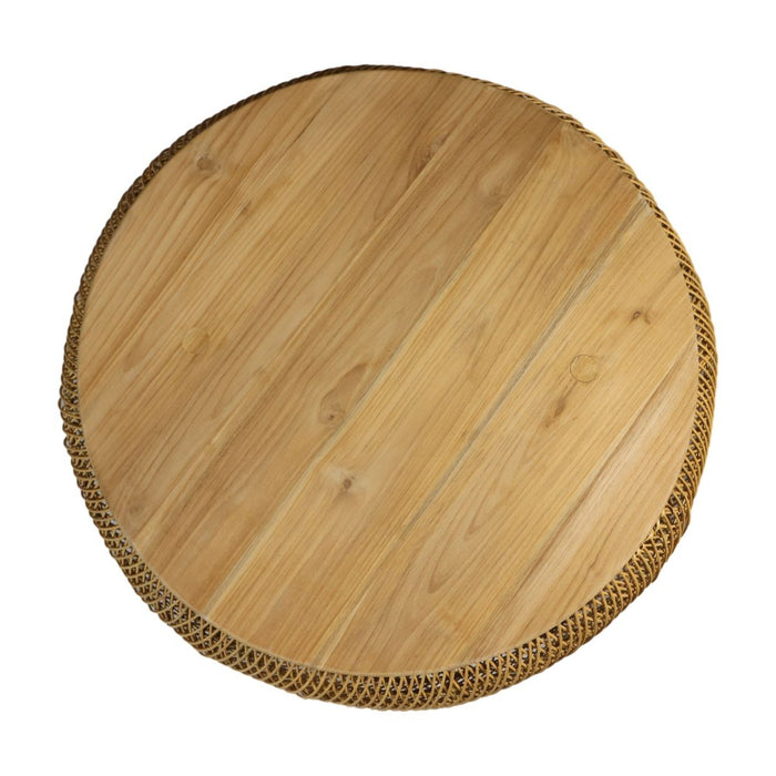 HSM - HSM Collection-Ronde Salontafel -80x80x36-Naturel-Rotan|Teak