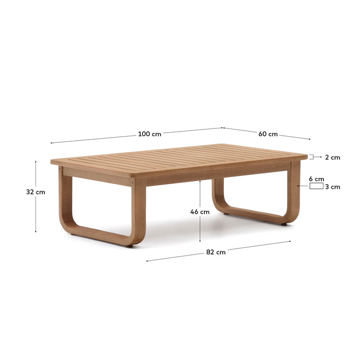 Kave Home - 100% outdoor salontafel Sacaleta in massief eucalyptushout
