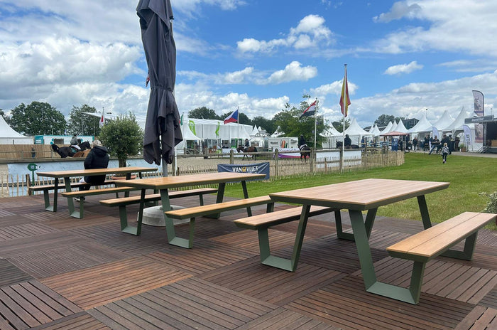 Aluminium picknicktafel Bermuda olijfgroen