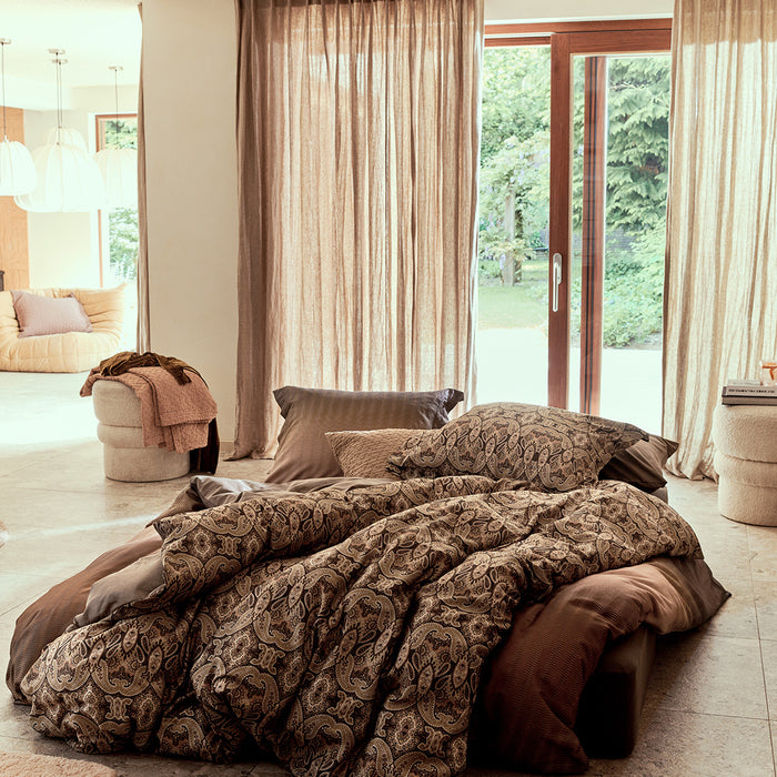 Dekbedovertrek Happy Space Multi | 140 x 200|220 cm | Beige | Bruin