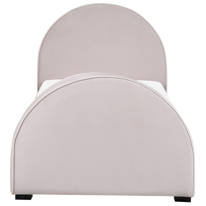 Beliani - NOZAY - Eenpersoonsbed - Pastelroze - 90 x 200 cm - Fluweel