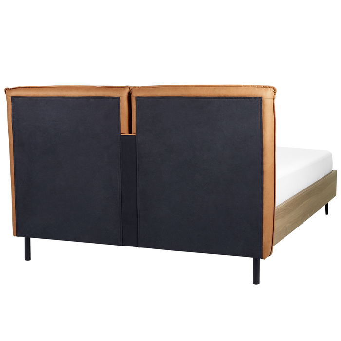 Beliani - LIMANTON - Bed - Goudbruin - 140 x 200 cm - Kunstleer