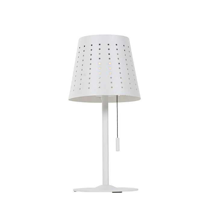 QAZQA Buiten tafellamp wit incl. LED 3-staps dimbaar oplaadbaar en