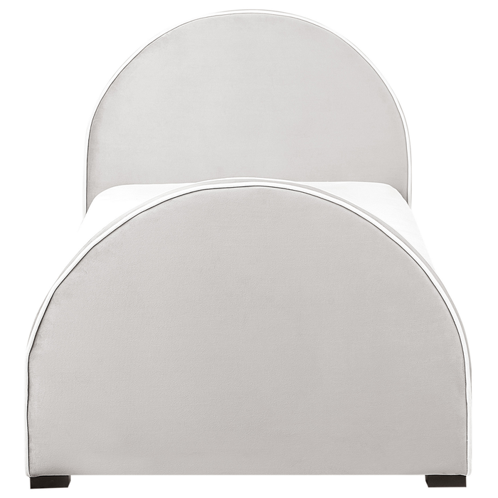 Beliani - NOZAY - Eenpersoonsbed - Lichtgrijs - 90 x 200 cm - Fluweel