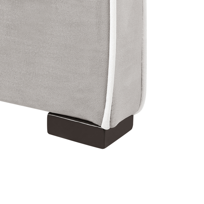 Beliani - NOZAY - Eenpersoonsbed - Lichtgrijs - 90 x 200 cm - Fluweel