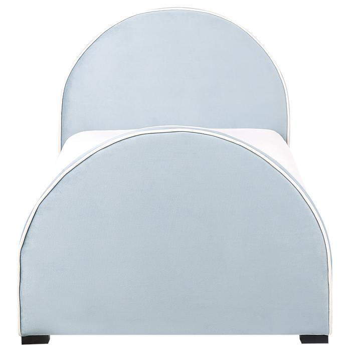 Beliani - NOZAY - Eenpersoonsbed - Lichtblauw - 90 x 200 cm - Fluweel