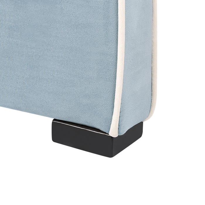 Beliani - TEENIE - Eenpersoonsbed - Lichtblauw - 90 x 200 cm - Fluweel