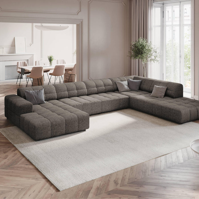 Cosmopolitan Design Chicago U-bank - Hoek Rechts - Chenille - Lichtgrijs