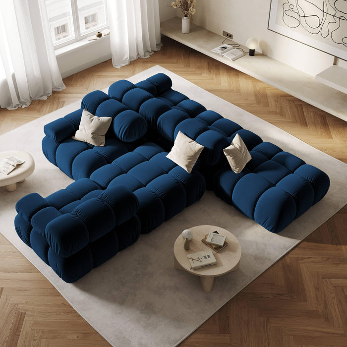 Milo Casa Tropea Modulaire 2-zitsbank Links Open met Hocker - Koningsblauw