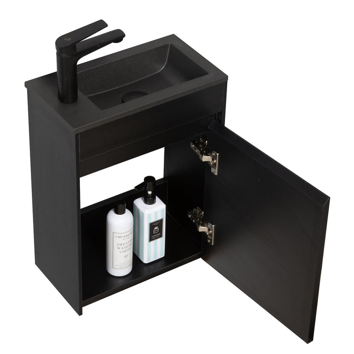 Badplaats Toiletmeubel Sinta 40 x 22 cm - Zwart - Zwarte Wastafel
