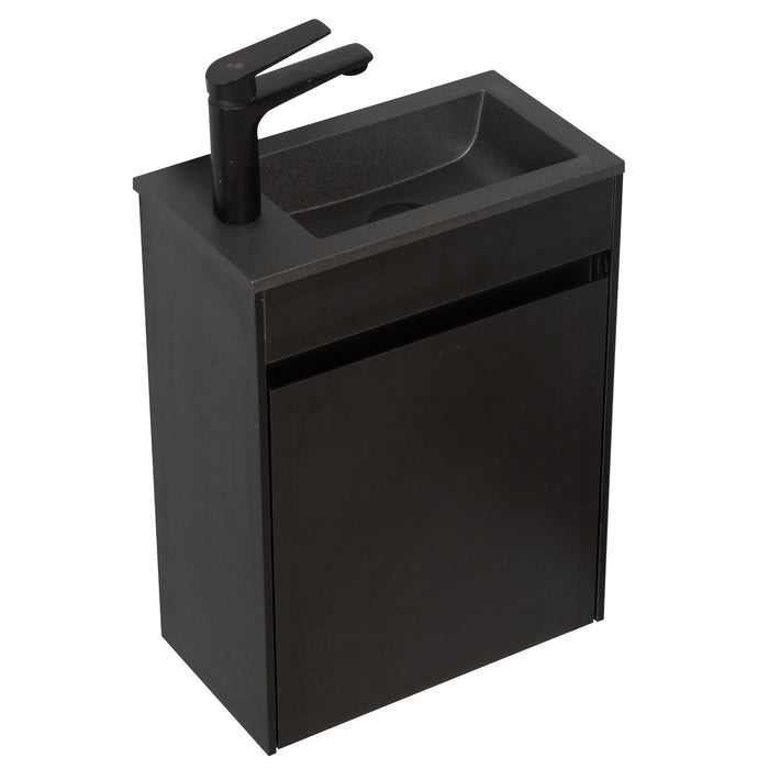 Badplaats Toiletmeubel Sinta 40 x 22 cm - Zwart - Zwarte Wastafel