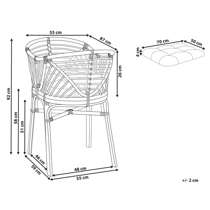 Beliani - GRUISSAN - Wieg - Natuurlijk - Rotan
