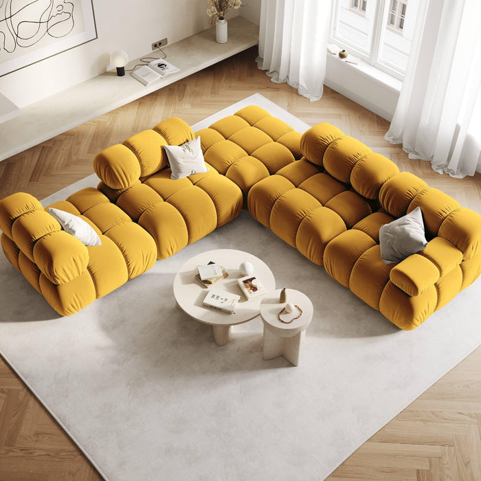 Milo Casa Tropea Modulair Bank Element - Hoek Rechts - Okergeel