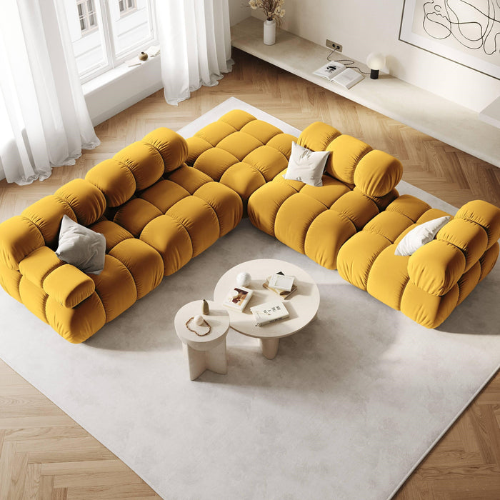 Milo Casa Tropea Modulair Bank Element - Hoek Links - Okergeel