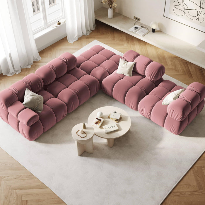 Milo Casa Tropea Modulair Bank Element - Hoek Links - Roze
