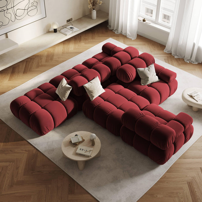 Milo Casa Tropea Modulair Bank Element - Hocker - Bordeauxrood